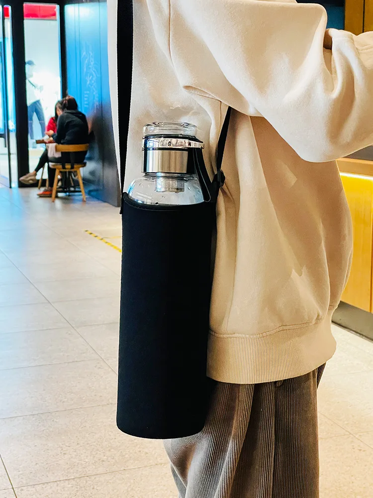 2 л стеклянная бутылка для воды с ремешком спортивные бутылки портативная