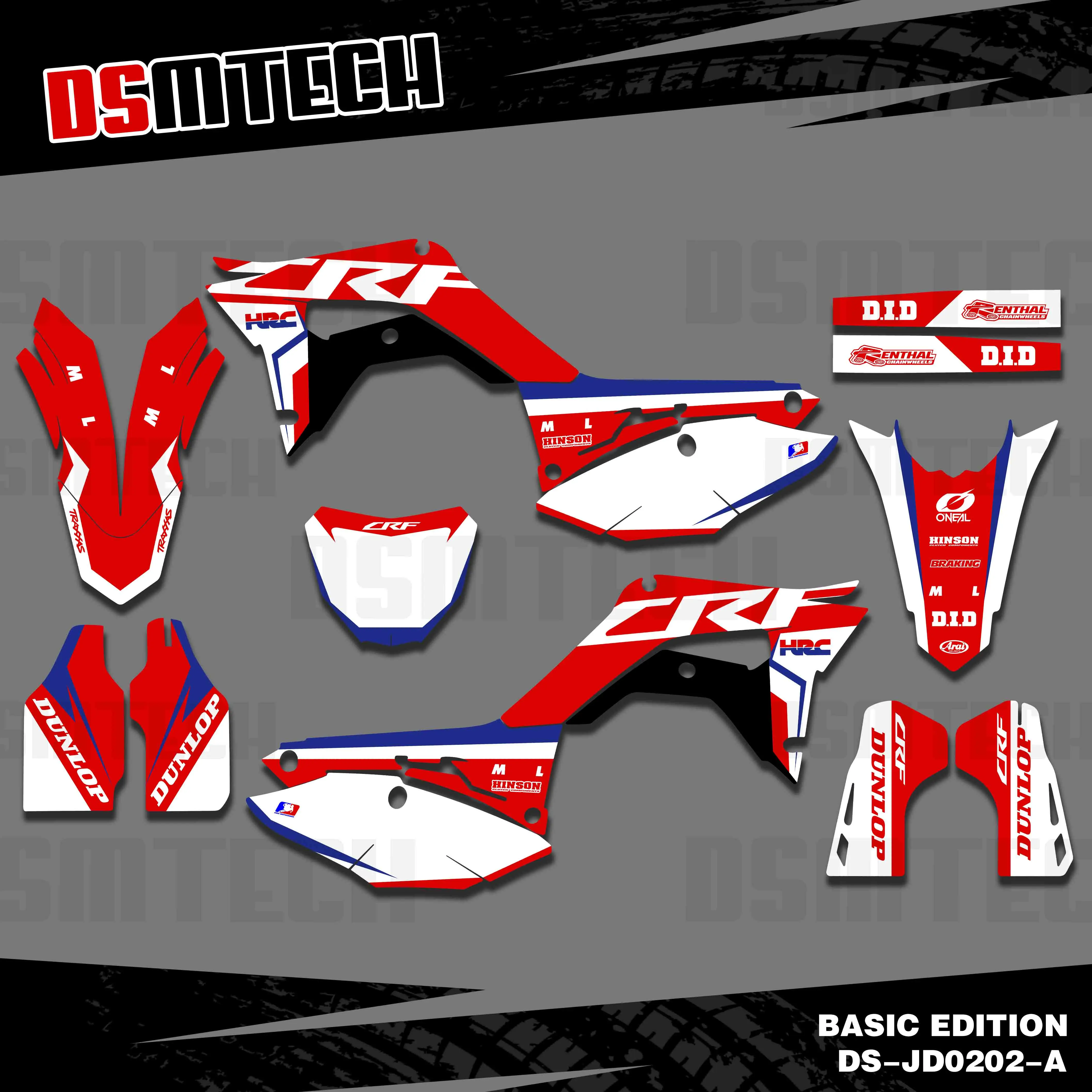 DSMTECH для Honda 2018-2021 CRF250 2017-2020 CRF450 CRF 250 450 2017 2018 2019 2020 Переводные картинки для мотокросса