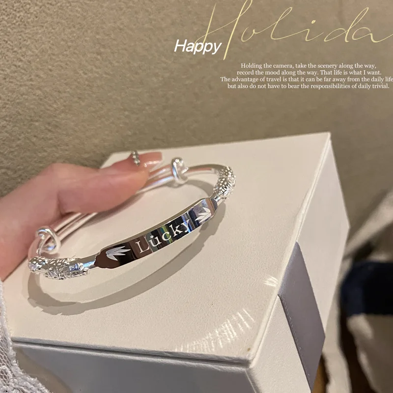 

Женский браслет из серебра 9999 пробы, с тиснением