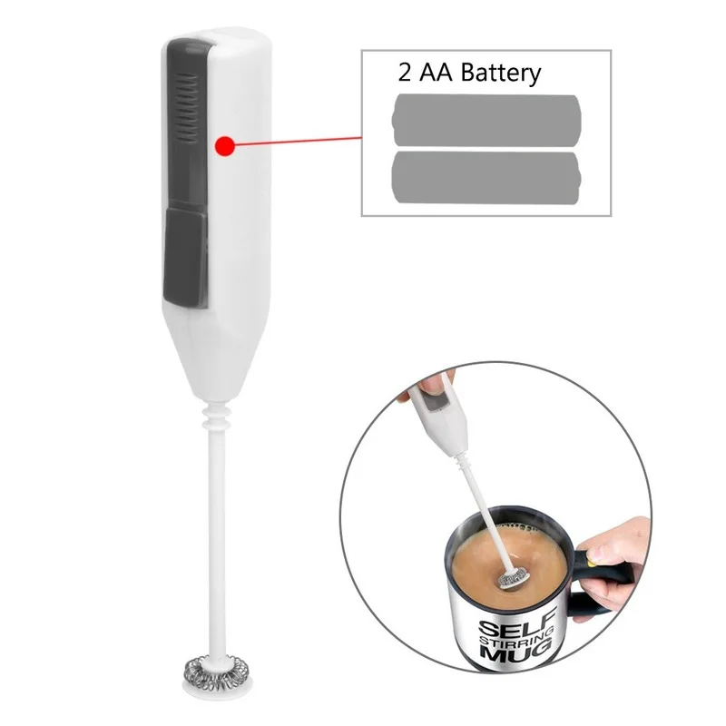 

1 Pcs Electric Mixer Fashion Drink Milk Foaming Machine Egg Beater Electric Mini Handle Cooking Tool Operating