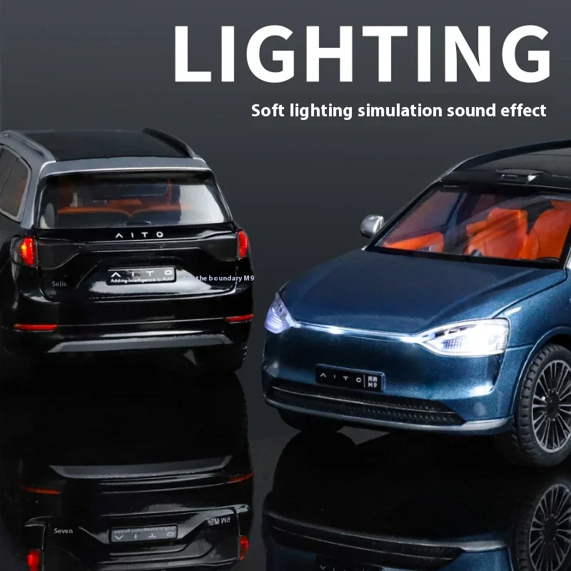 Внедорожник Aito M9 Масштаб 1:24 Литая Под Давлением Модель Автомобиля Со Звуком И