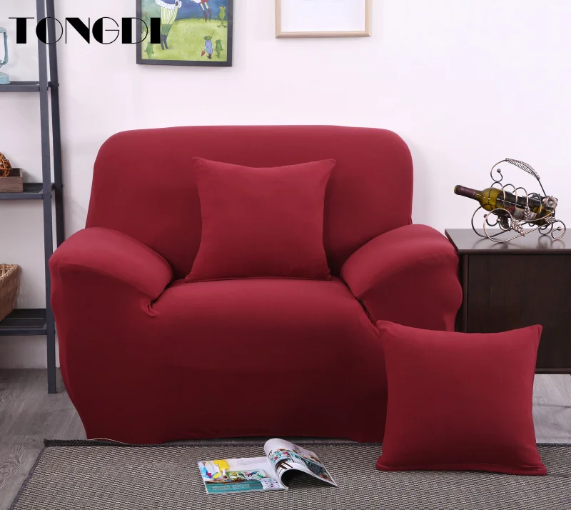 

TONGDI Solid Elastic Sofa Cover Soft Polyester Environmental All-inclusive Stretch Decorration Slipcover Couch For Living Room