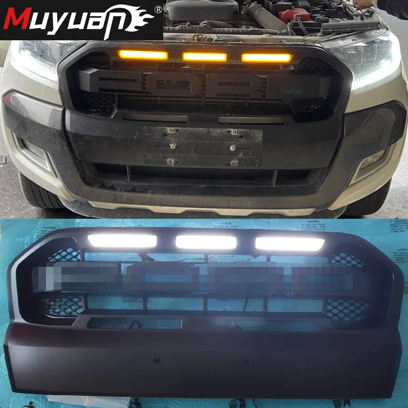 

LED Letter Grille For Ranger T7 T8 XL XLS XLT Wildtrak T8 MK3 2015 2016 2017 2018 2019 2020 2021 ABS Racing Grills