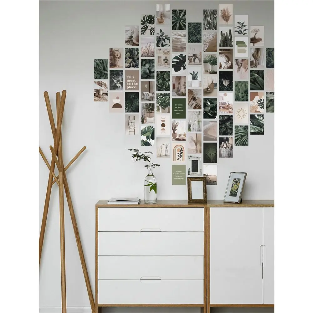 

50 Pieces Aesthetic Posters Wall Collage Kit Bedroom Dorm Decor for Teen Girls Wall Art Plant Kit Posters Photo Collection