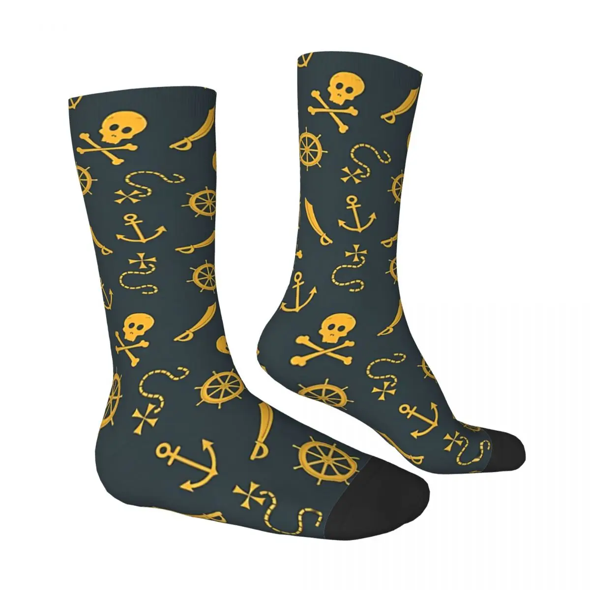 Pirate Pattern stockings Thickened thermal stockings Men's and women's stockings, For Unisex