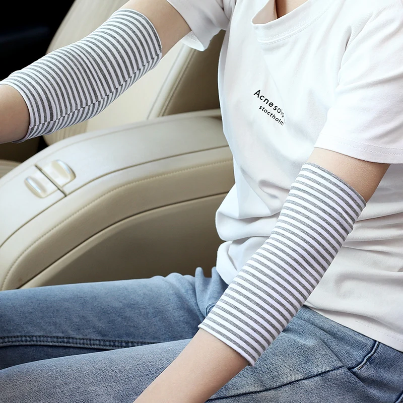 Унисекс осенние и зимние хлопковые грелки для рук с полосатым узором спортивного