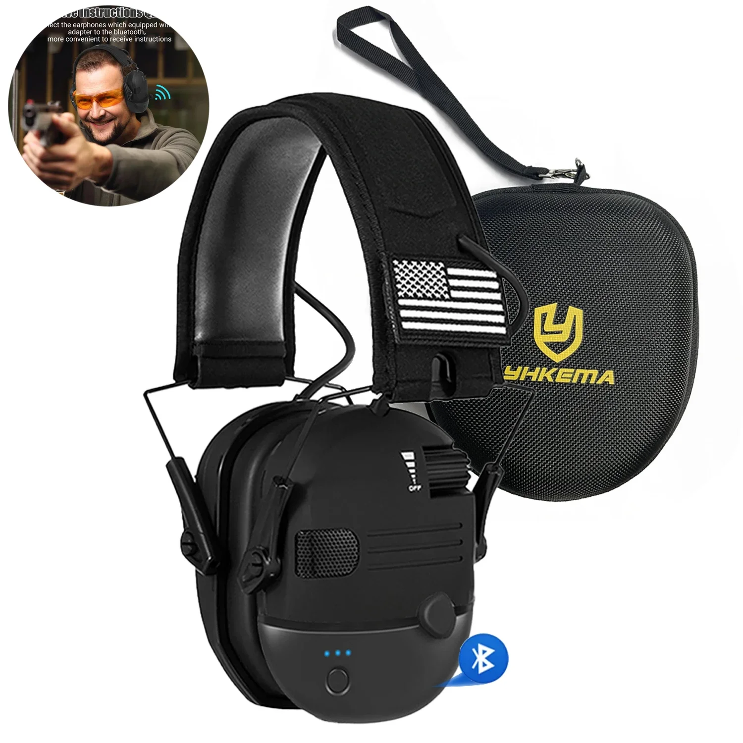 Электронная защита ушей для стрельбы с Bluetooth и чемоданом из охотничьего