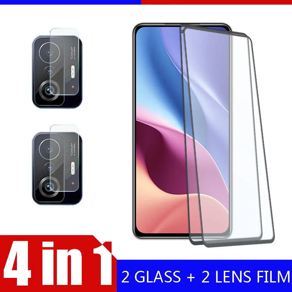 

2 + 2 закаленное стекло для Xiaomi 11T Pro 11x 11i защита для экрана + мягкая пленка для объектива камеры для Xiaomi 11 Lite 5G NE защитное стекло