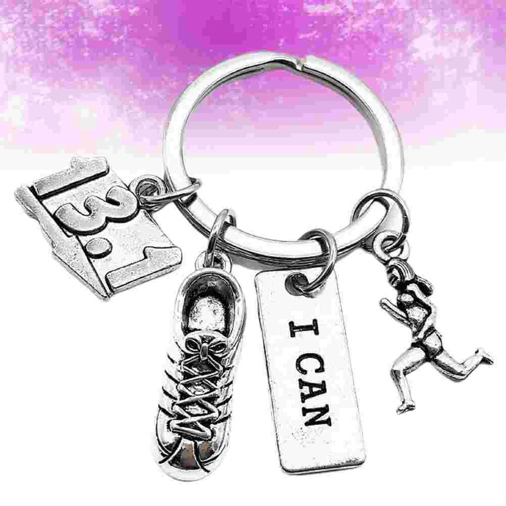 Charm Keychain Metal Keychain Runner Gifts Ideas Handbag Keychain Sports Keychains Marathon Jewelry Gym Gift
