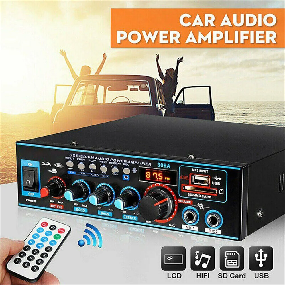 

Усилитель для динамиков, 12 В, 220 В, 800 Вт, Bluetooth 5,0, 2,0 каналов