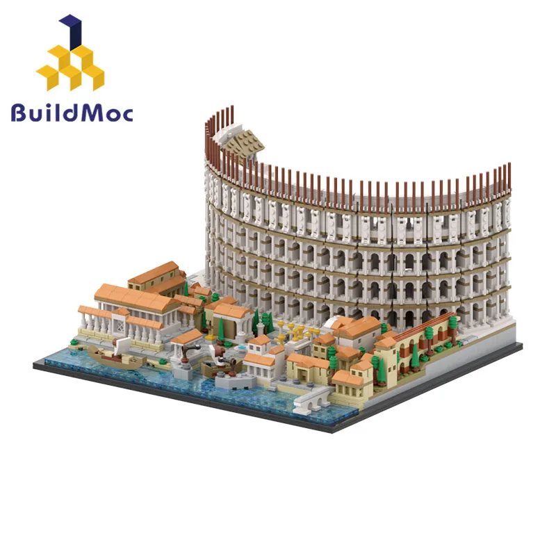 

BuildMoc, набор строительных блоков: амфиум, флавиум, колозеум, храм рома, замок 21058, башня, партенон, дворец, игрушки, подарки
