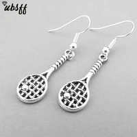 new fashion handmade tennis racket pendants silver color earrings for womens style