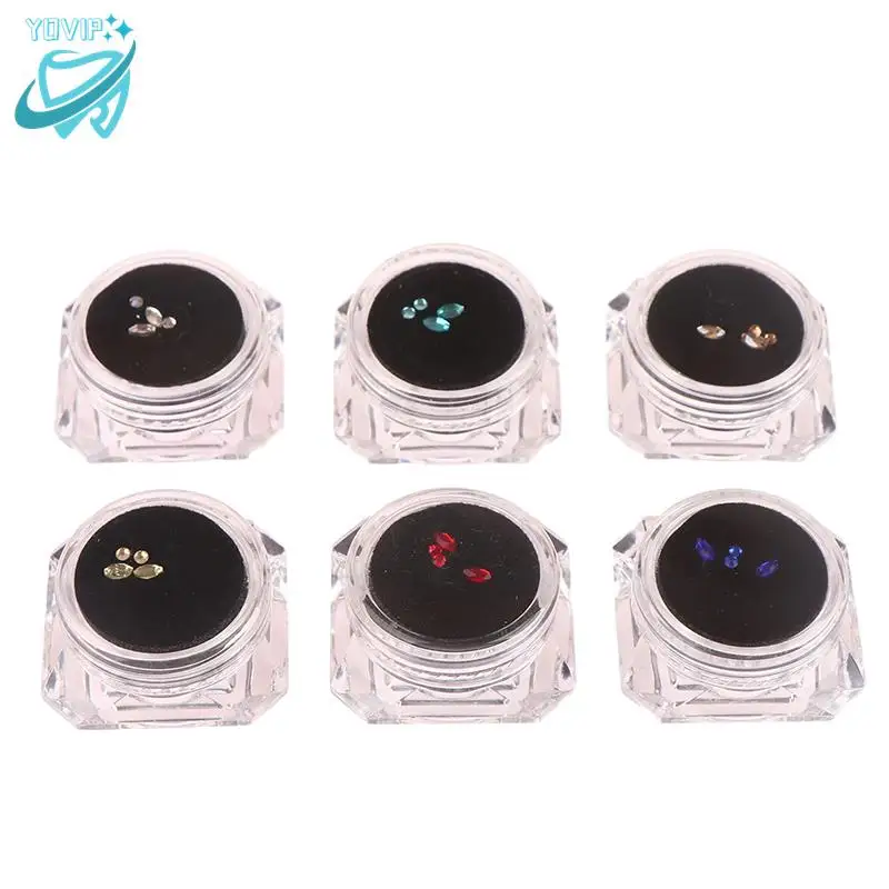 

4Pcs/Box Dental Tooth Gems Crystal Diamond Ornament Various Shapes Color Teeth Jewelry Denture Acrylic Teeth Decoration