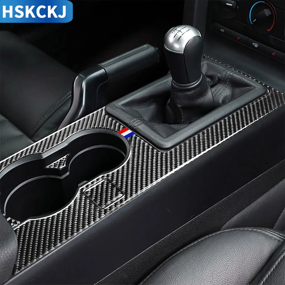 

Для Ford Mustang GT S197 2005-2009, многоцветная наклейка из углеродного волокна, коробка переключения передач, панель водяного стакана, рамка, аксессуар...