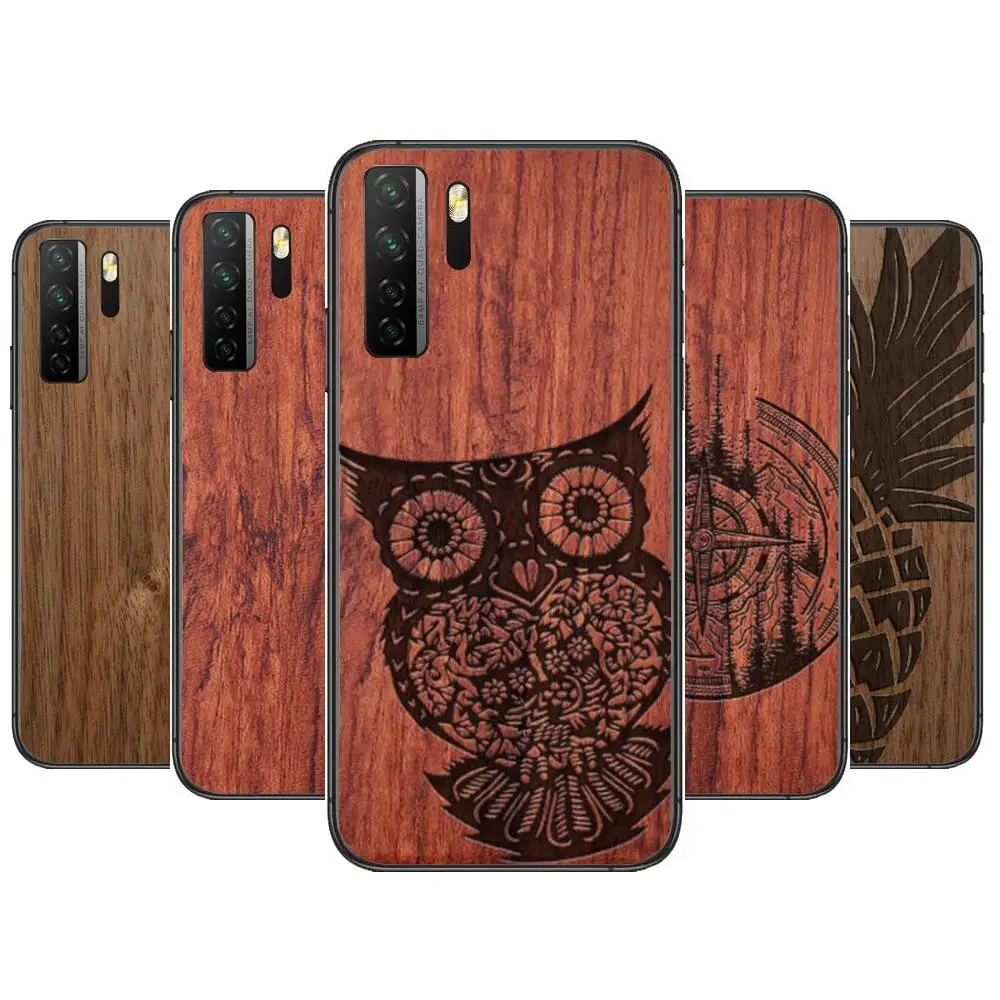 

Natural wood texture pattern Black Soft Cover The Pooh For Huawei Nova 8 7 6 SE 5T 7i 5i 5Z 5 4 4E 3 3i 3E 2i Pro Phone Case cas