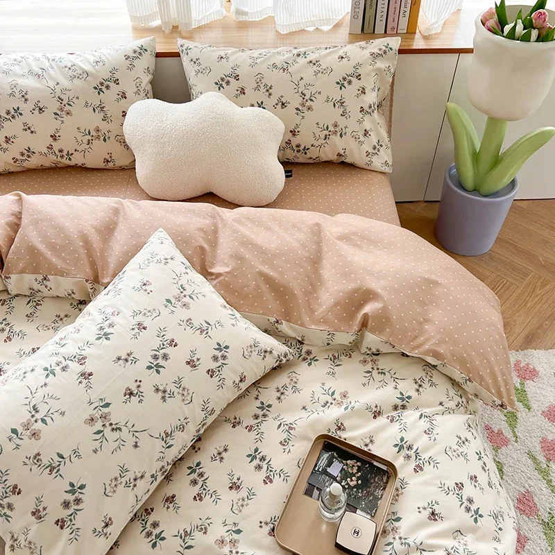 Всесезонный комплект постельного белья модный цветочный для пары одинарный