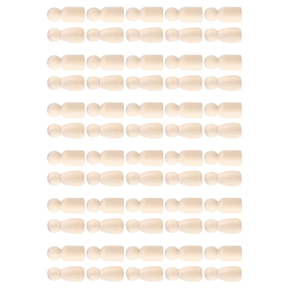

60pcs Unfinished Bodies Unfinished Dolls People Peg People Unpainted Peg Dolls