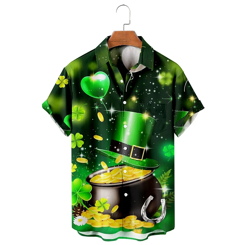 

Badassdude Men's St Patrick Casual Printing Men‘s Short Sleeve Tee Shirt Blouse Tops