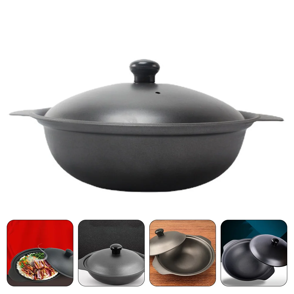 

Pot Iron Cast Casserole Rice Oven Braised Chickenclaycooking Stewpot Round Stock Bibimbap Steam Stew Hot Small Covered Ceramic