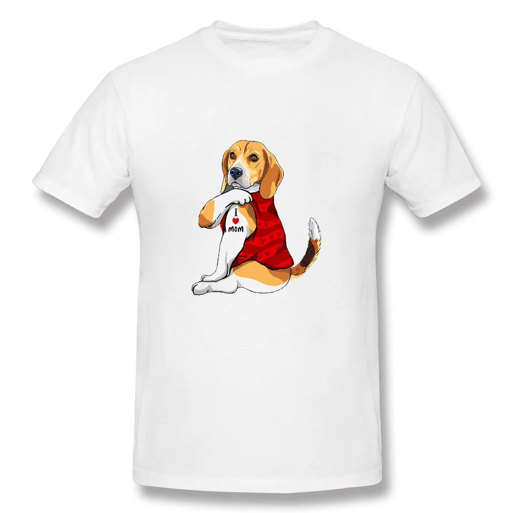 

CLOOCL Funny 100% Cotton T-Shirt Pet Dog Beagles I Love My Mom T-shirt Short Sleeve Harajuku Hip Hop White Tops Drop Shipping