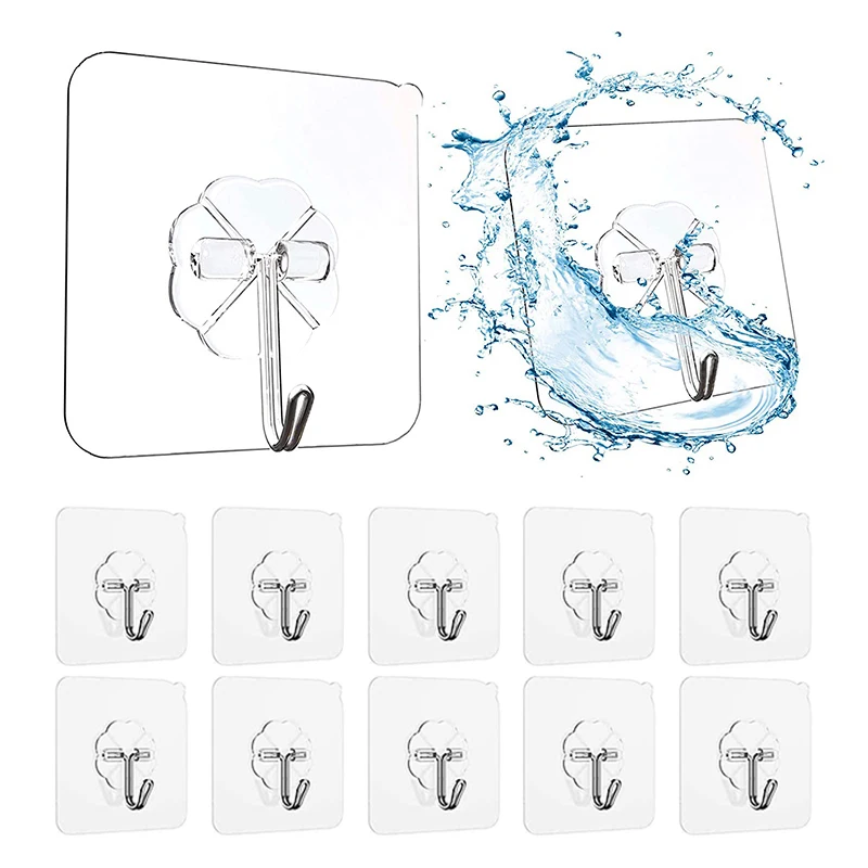 

Крючки Настенные прозрачные, водостойкие, 5/10 шт.