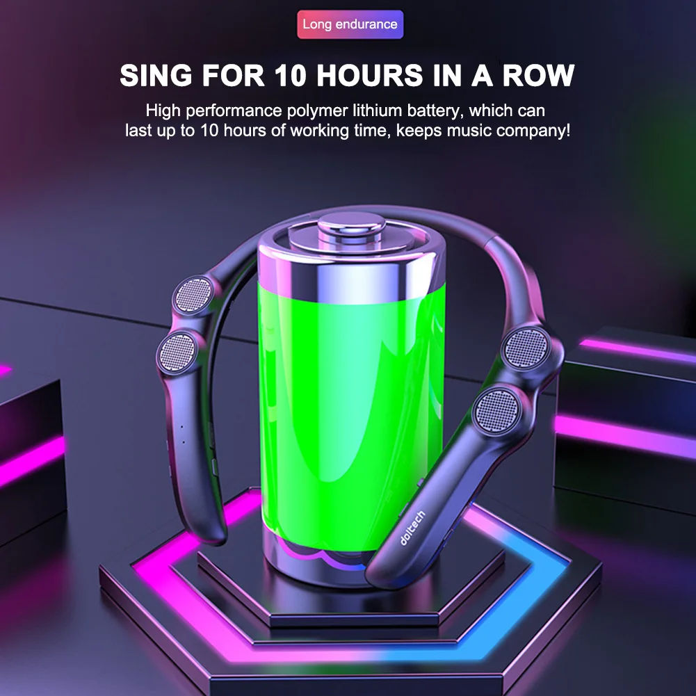 Портативный Bluetooth-динамик с подвесной шеей беспроводной звуковой бокс 4 динамика