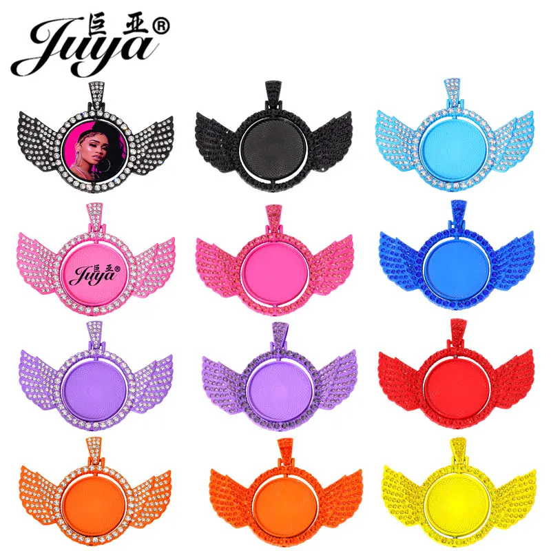

10PCS 25mm Pendant Cabochon Base Double Sided Rotatable Blank Trays Bezels For DIY Fashion Necklaces Jewelry Making Accessories