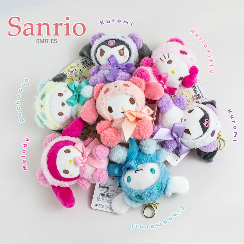 

12Cm Cute My Melody Kuromi Plush Cinnamoroll Kt Cat Purin Dog Toy Anime Sanrio Stuffed Animals Kawaii Plushie Pendant Doll Toys