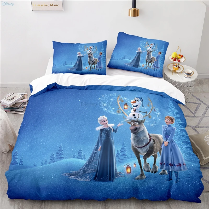 Classic Frozen Printed 3d Duvet Cover Pillowcase Cartoon Disney Anna Elsa Bedding Set Bed Linen Bedclothes Twin Queen King Size