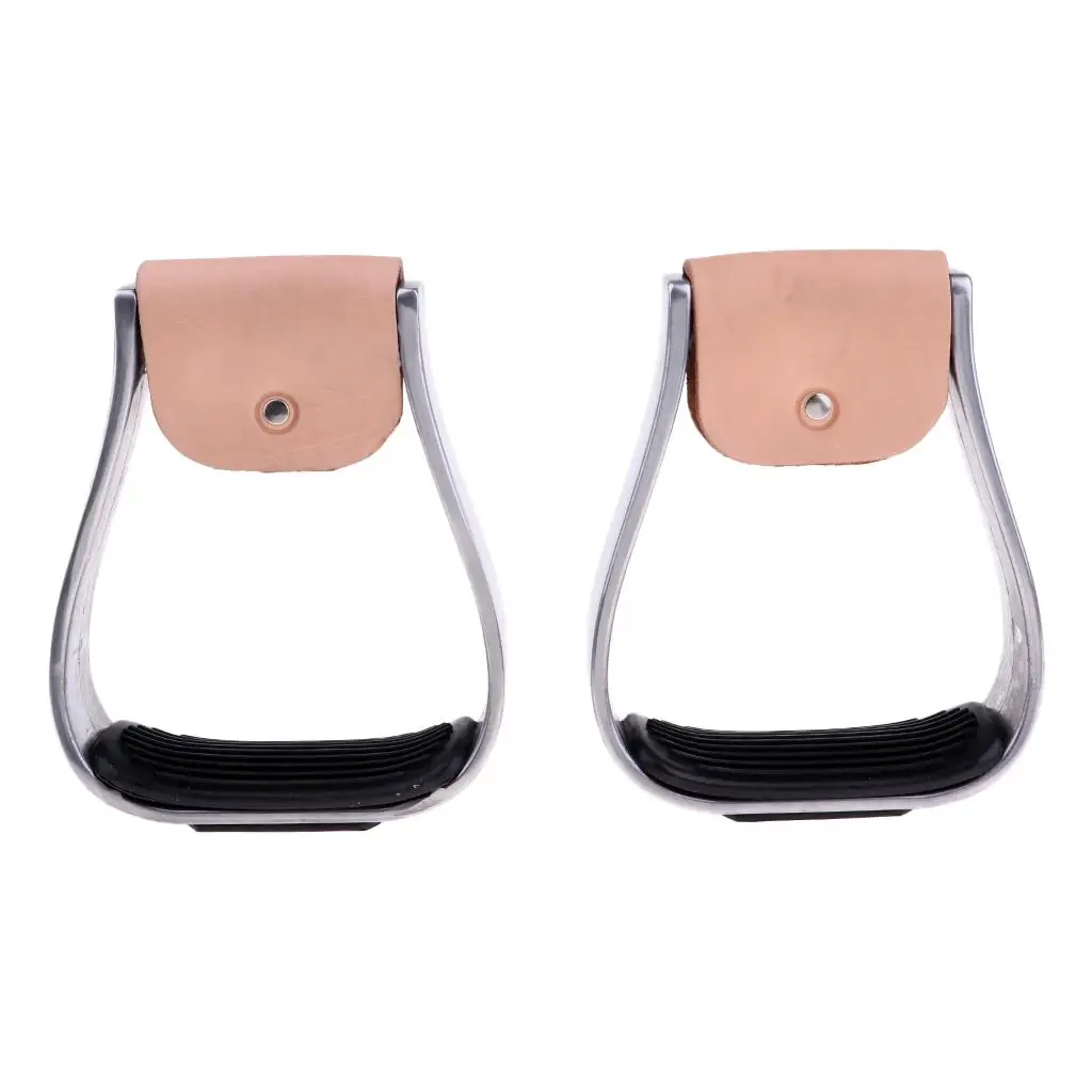 

1 Pair Adult Aluminum Stirrups Equestrian Horse Riding Gear Anti Skid Treads