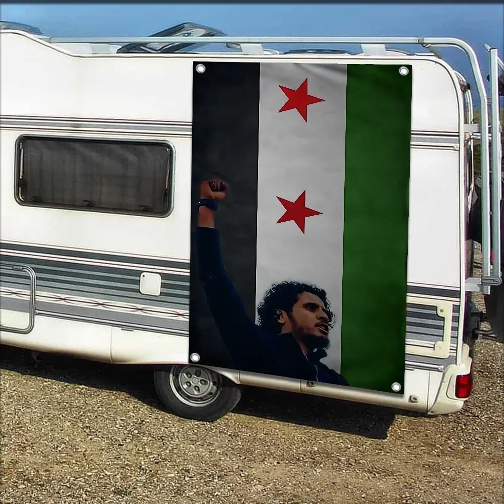Фото Флаг S-Syrian Revolution, уличные садовые флаги для семейной группы, фото, гостиная, домашний общежитие, настенный художественный декор, баннер №4