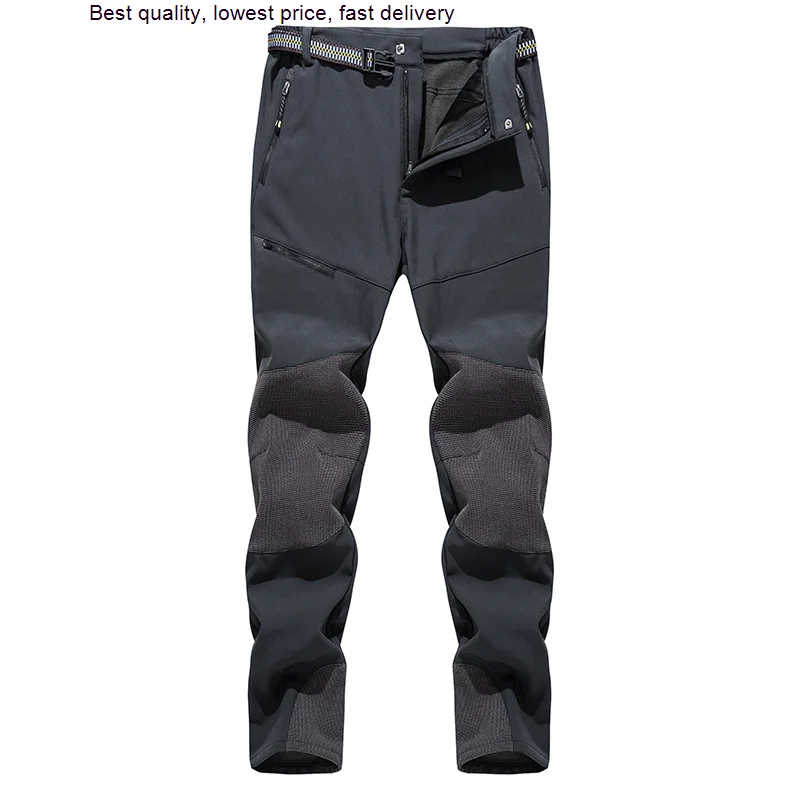 

Winter Men's Warm Fleece Softshell Waterproof Trousers Side Pocket Outdoor Sport Trekking Skiing Hiking Pants PM45