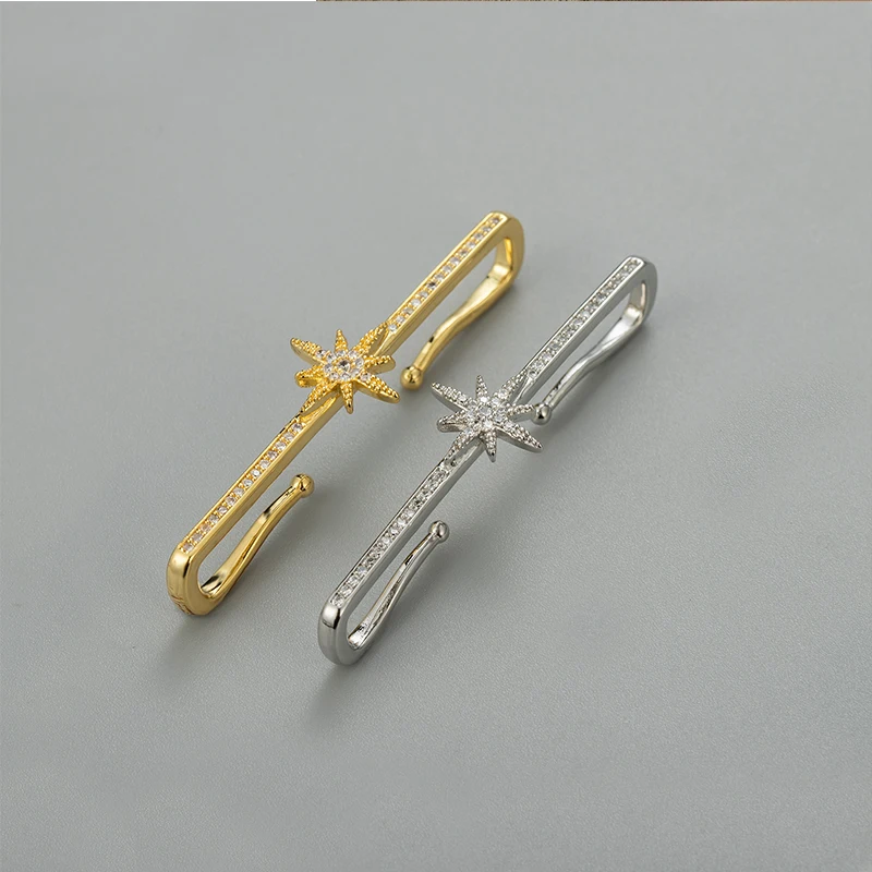 

1Pcs Korean Fashion Cubic Zircon Star Geometric Personality Girl Ear Cuffs Vintage Earrings For Women Trend Jewelry