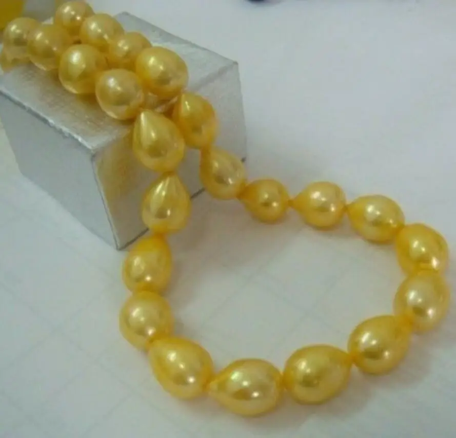 

Элегантное ожерелье 12-13 мм с натуральным золотым жемчугом южного моря 18 дюймов 14 кг