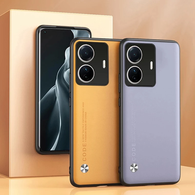 

For Vivo T2X 5G Case Luxury Leather Phone Back Cover Matte Silicone Full Camera Protection Case For Vivo T1 T1X T2 Coque