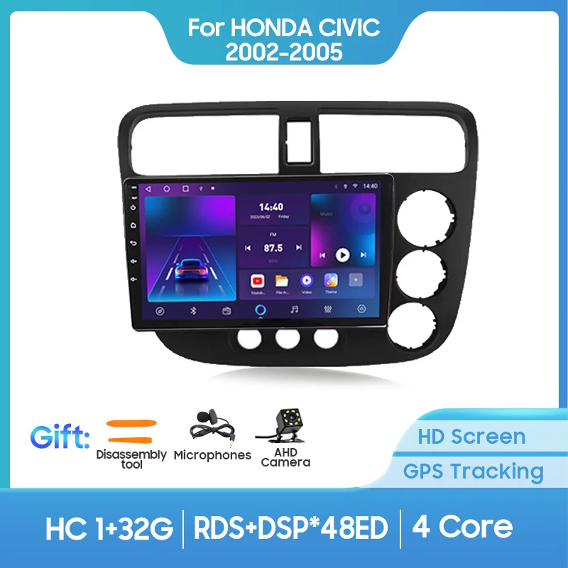 

QSZN для Honda CIVIC 2002-2005 RHD 2 din Android 12,0 автомобильный радиоприемник мультимедийный видеоплеер GPS-навигация 4G Carplay головное устройство
