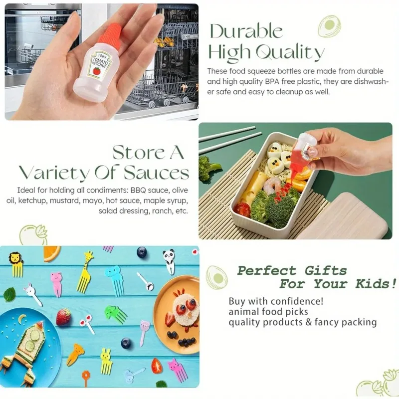 Мини-бутылочка для приправ соуса пищевая вилка фруктов портативная женская