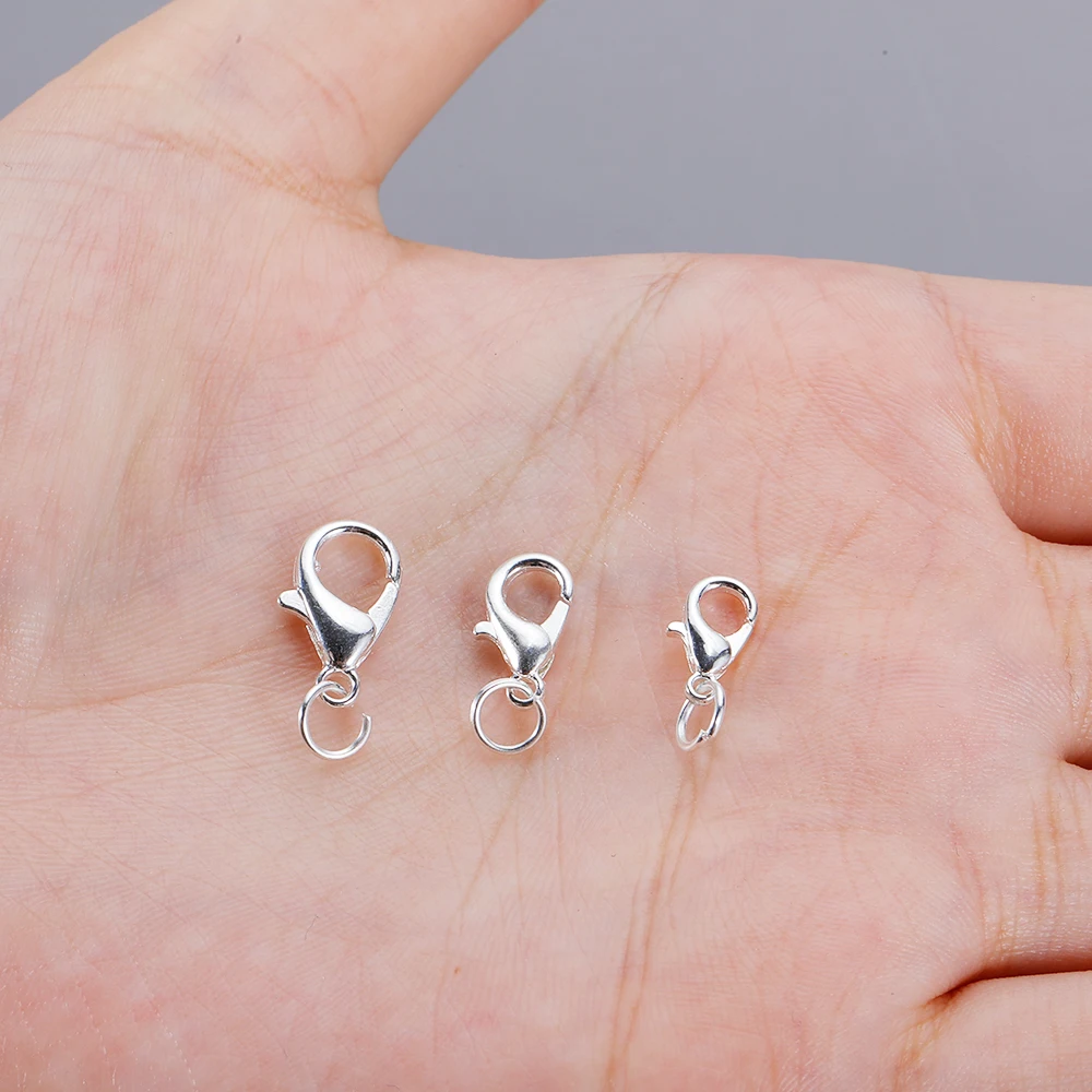 20pcs Rings+10pcs Clasps Set Lobster Clasp Open Jump Rings for Bracelet Necklace Connectors Jewelry Making DIY Kit Wholesale