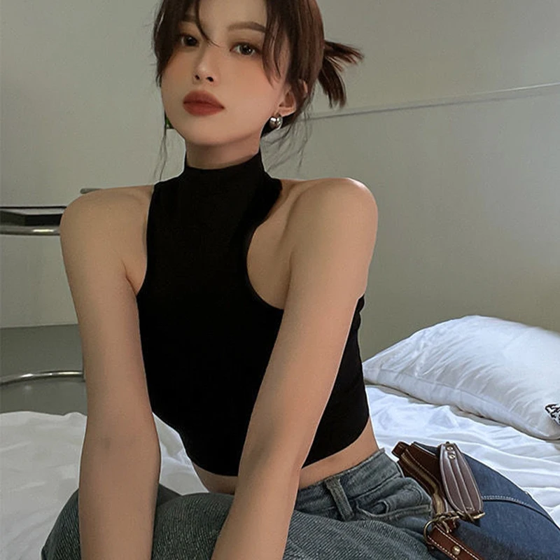 Уличная одежда пикантный укороченный корсет с высоким воротником женский топ