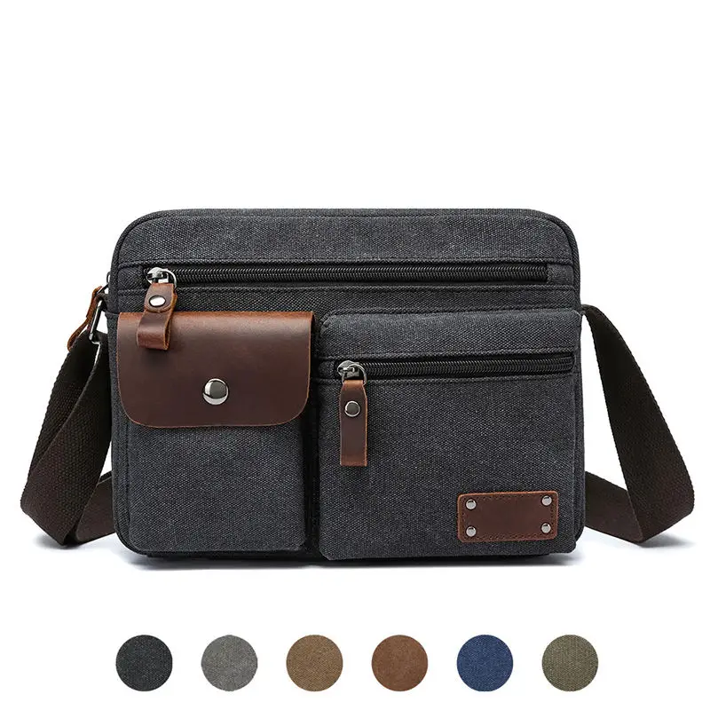 Многофункциональная мужская сумка-мессенджер холщовые мужские сумки Квадратные