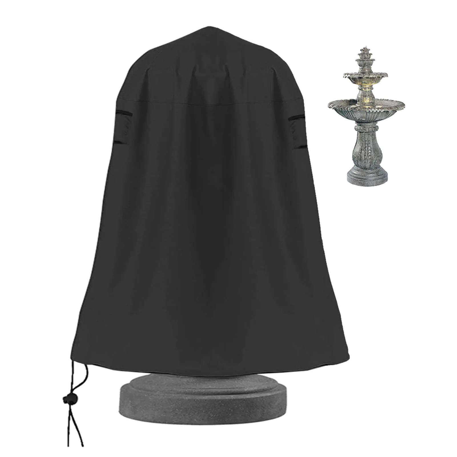 

Garden Fountain Cover 420D Outdoor Garden Fountain Dust Cover Heavy Duty Waterproof Furniture Covers with Adjustable Drawstring