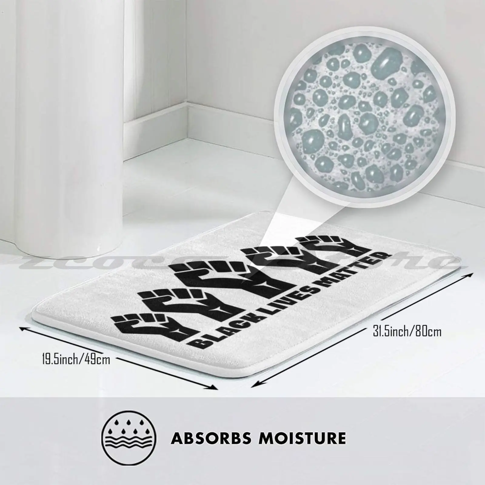 Коврик черный живой 5 концов водовпитывающий нескользящий |