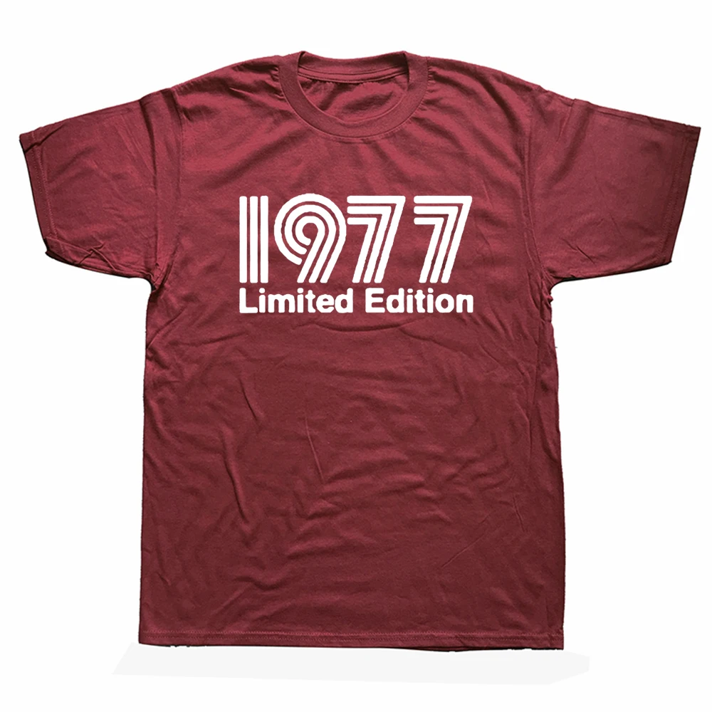 

Коллекция 1977 года, забавная футболка с графическим рисунком 45-го дня рождения, мужская летняя стильная модная футболка Короткие рукава улич...