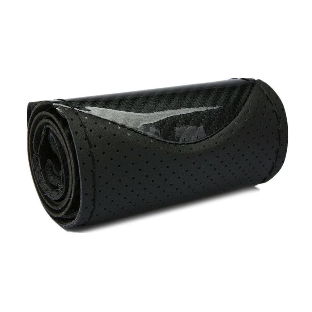 

15\\\"/38cm Steering wheel cover 1pc Accessories Car Carbon DIY Replacement With Needles&Thread Practical Durable