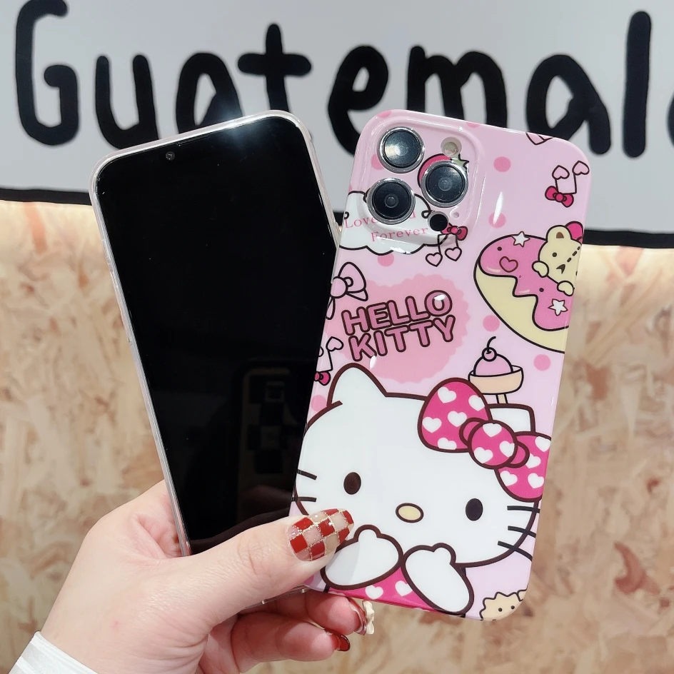 Мягкий чехол для наушников Hello Kitty Cat Airpods 1 2 3rd Pro Blu-Ray силиконовый iPhone 14 Plus 13 12 11 Max X XR