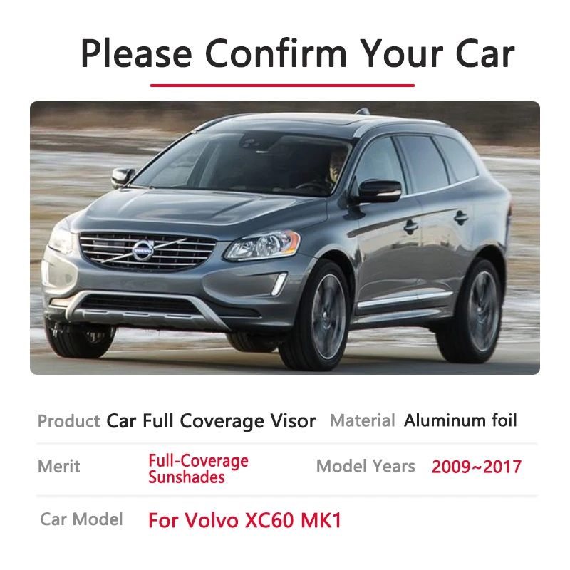 Автомобильный полный солнцезащитный козырек для Volvo XC60 MK1 2009 ~ 2017 2010 2011 2012 2016