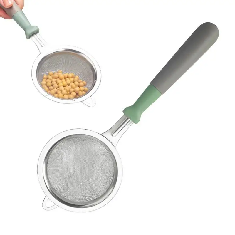 

25.5cm Long Handle Stainless Steel Colander Filter Oil Spoon Fine Mesh Colander Sifter Sieve Kitchen Vegetable Strainer