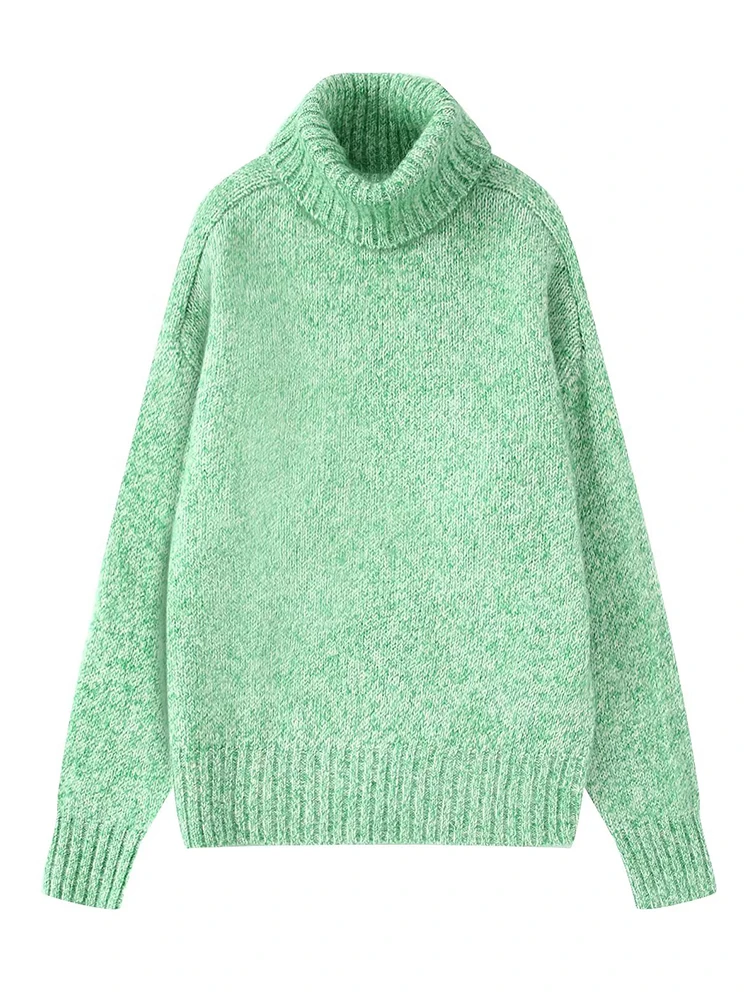 

YENKYE New Autumn Women Vintage Oversized Soft Turtleneck Sweater Long Sleeve Female Pullovers Chic Top