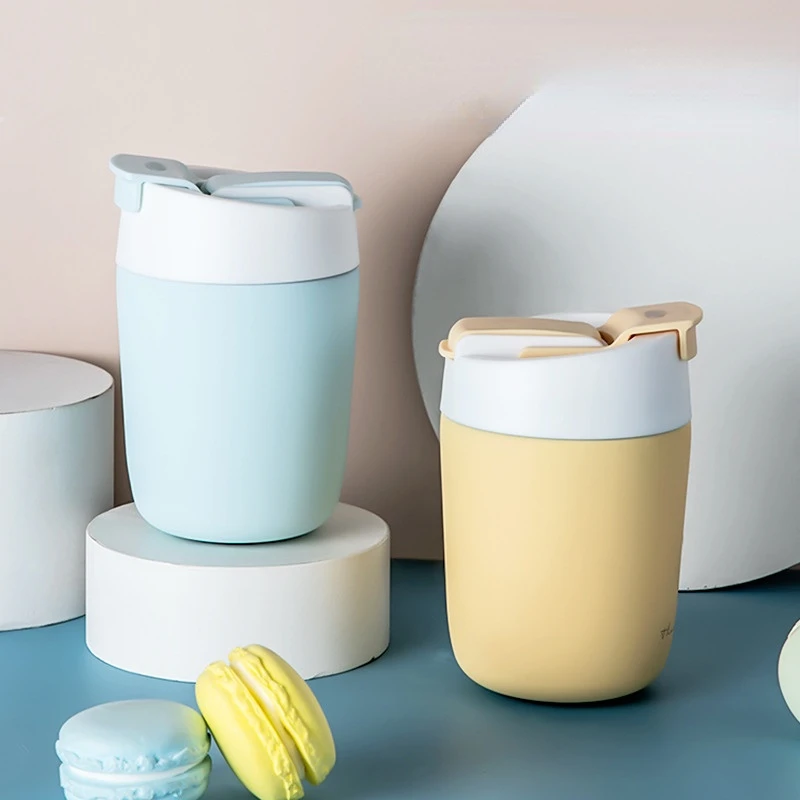 

360ml/480ml Thermos Bottle Fashion Stainless Steel Mug with Straw Multifunctional Vacuum Flask Portable Travel Insulated Cup