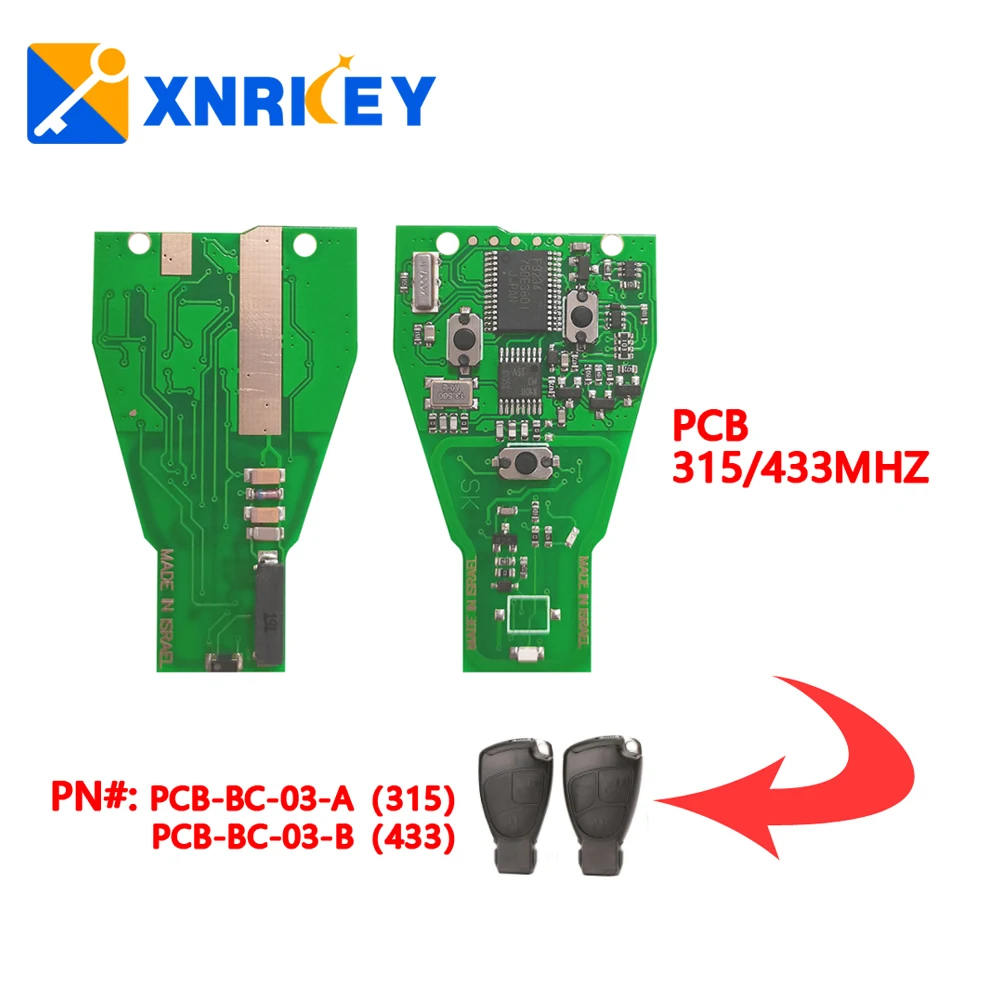 

XNRKEY PCB Board 315/433Mhz for Benz 2/3 Button Car Remote Key